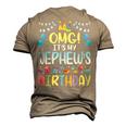 Omg Its My Nephews Birthday Happy To Me You Uncle Aunt Men's 3D T-Shirt Back Print Khaki