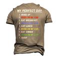 My Perfect Day Car Guy Car Mechanic Garage Men's 3D T-Shirt Back Print Khaki