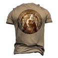 Pitbull Dad Viking Nordic Vikings Pit Bul Warrior Themed Men's 3D T-Shirt Back Print Khaki