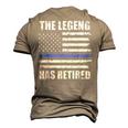 Police Officer The Legend Has Retired American Flag Cop Men's 3D T-shirt Back Print Khaki