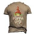 Poppa Gnome Buffalo Plaid Matching Christmas Men's 3D T-Shirt Back Print Khaki
