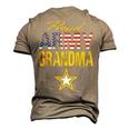 Proud Army Grandma Military Pride Usa Flag Men's 3D T-Shirt Back Print Khaki