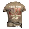 Proud Army National Guard Dad Usa Flag Military For 4Th July Men's 3D T-Shirt Back Print Khaki