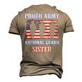 Proud Army National Guard Sister Usa Veteran Military Men's 3D T-Shirt Back Print Khaki