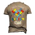 Im A Proud Autism Dad Autism Awareness Father Autistic Son Men's 3D T-Shirt Back Print Khaki