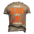 Proud Dad Of A 2023 Senior Basketball Graduation Men's 3D T-Shirt Back Print Khaki