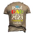 Proud Dad Of A Class Of 2023 Kindergarten Graduate Men's 3D T-Shirt Back Print Khaki