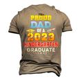 Proud Dad Of A Class Of 2023 Kindergarten Graduation Men's 3D T-Shirt Back Print Khaki