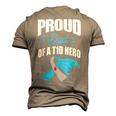 Proud Dad Of A T1d Hero Type 1 Diabetes Dad Awareness Men's 3D T-Shirt Back Print Khaki