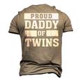 Proud Daddy Of Twins Father Twin Dad T Men's 3D T-Shirt Back Print Khaki