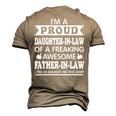 Im A Proud Daughter In Law Of Awesome Father In Law Men's 3D T-Shirt Back Print Khaki
