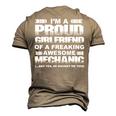 Im A Proud Girlfriend Of An Awesome Mechanic Men's 3D T-Shirt Back Print Khaki