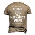 Proud Rockin Life As A Mechanics Wife Men's 3D T-Shirt Back Print Khaki