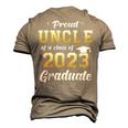Proud Uncle Of A Class Of 2023 Graduate Senior 23 Men's 3D T-Shirt Back Print Khaki