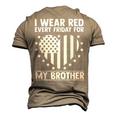 Remember Everyone Deployed Brother Military Red Friday Men's 3D T-Shirt Back Print Khaki