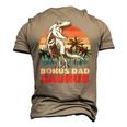 Retro Bonus Dadsaurus Rex Bonus Dad Saurus Dinosaur Men's 3D T-Shirt Back Print Khaki