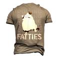 Rolling Fatties Cat Cat Lover Outfit Cat Dad Cat Mom Men's 3D T-Shirt Back Print Khaki