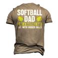 Softball Dad Like A Baseball Dad With Bigger Balls – Father Men's 3D T-Shirt Back Print Khaki