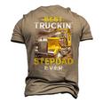 Trucker Fathers Day Best Truckin Stepdad Ever Men's 3D T-shirt Back Print Khaki