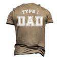 Type 1 Dad Awareness Sports Style Father Diabetes Men's 3D T-Shirt Back Print Khaki