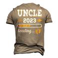 Uncle 2023 Loading Pregnancy Announcement Nephew Niece Men's 3D T-Shirt Back Print Khaki