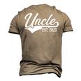 Uncle Est 2023 For Pregnancy Announcement Men's 3D T-Shirt Back Print Khaki