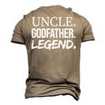 Uncle Godfather Legend Favorite Uncle Men's 3D T-Shirt Back Print Khaki
