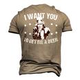 Uncle Sam I Want You To Get Me A Beer Men's 3D T-Shirt Back Print Khaki