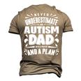 Never Underestimate An Autism Dad Autism Awareness Men's 3D T-Shirt Back Print Khaki