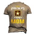 Us Army Proud Us Army Mom Military Veteran Pride Men's 3D T-Shirt Back Print Khaki