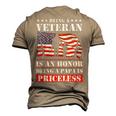 Veteran Papa Military Dad Army Fathers Day Men's 3D T-Shirt Back Print Khaki