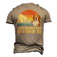 Vintage Best Beagle Dad Ever Bump Fit Dog Lover Men's 3D T-shirt Back Print Khaki