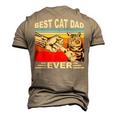 Vintage Best Cat Dad Ever And Retro For Dad Men Fathers Day Men's 3D T-Shirt Back Print Khaki