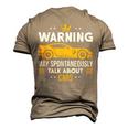 Warning May Spontaneously Start Talking About Cars Mechanic Men's 3D T-Shirt Back Print Khaki