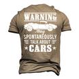 Warning May Spontaneously Talk About Cars Auto Mechanic Cars Men's 3D T-Shirt Back Print Khaki