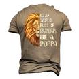 In A World Full Of Grandpas Be A Poppa Lion Men's 3D T-Shirt Back Print Khaki