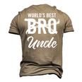 Worlds Best Bro Pregnancy Announcement Brother To Uncle Men's 3D T-Shirt Back Print Khaki