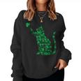 Cute Cat St Patricks Day Clover Lucky Cat Mom Shamrock Cat  Women Crewneck Graphic Sweatshirt