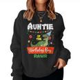 Auntie Of The Birthday Boy Dinosaur Raptor Auntie Women Crewneck Graphic Sweatshirt