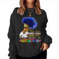 Black Afro American Autism Awareness Mom Rainbow Sparkle Women Crewneck Graphic Sweatshirt
