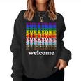 Everyone Is Welcome Here Pride Month Lgbtq Rainbow Gay Pride Women Crewneck Graphic Sweatshirt