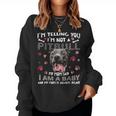 Funny Pitbull Baby Dog Mom Mother Pittie Dogs Lover V2 Women Crewneck Graphic Sweatshirt