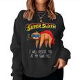 Funny Sloth Superhero Super Sloth Hero Gift Women Crewneck Graphic Sweatshirt