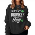 Funny St Patricks Day Shes My Drunker Half Couples Women Crewneck Graphic Sweatshirt