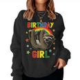 Girl Birthday Sloth B Day Party Kids Gift Idea Sloth Lovers Women Crewneck Graphic Sweatshirt