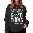 He Who Finds A Wife Finds A Good Thing Couple Matching Women Crewneck Graphic Sweatshirt
