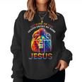 Because Of Him Heaven Knows My Name Jesus Lion Cross Faith Women Sweatshirt