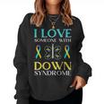 I Love Someone With Down Syndrome Butterfly Dad Mom Gift Women Crewneck Graphic Sweatshirt