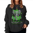 I Wear Green For Mental Health Awareness Ribbon Elephant Gift For Womens Women Crewneck Graphic Sweatshirt