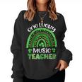 One Lucky Music Teacher Rainbow Shamrock St Patricks Day Women Crewneck Graphic Sweatshirt